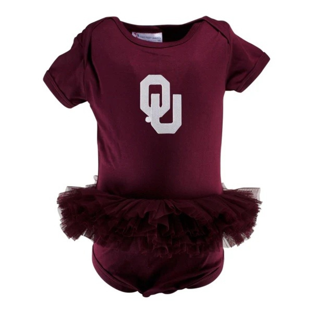 Two Feet Ahead‎ Oklahoma Sooners Baby Girl Tutu Bodysuit Crimson - Size Newborn